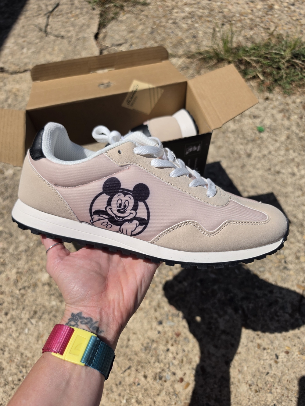 Disney Beige Mickey Running Sneakers